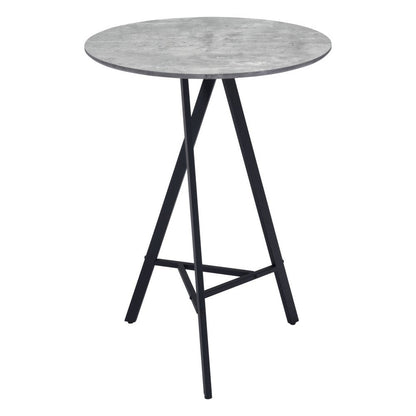 32" Gray and Black Rounded Steel Bar Table