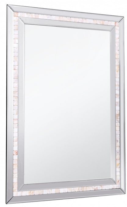 36" Silver Glass Framed Accent Mirror