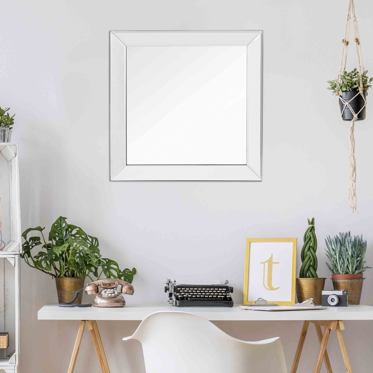 Clear Square Accent Glass Mirror