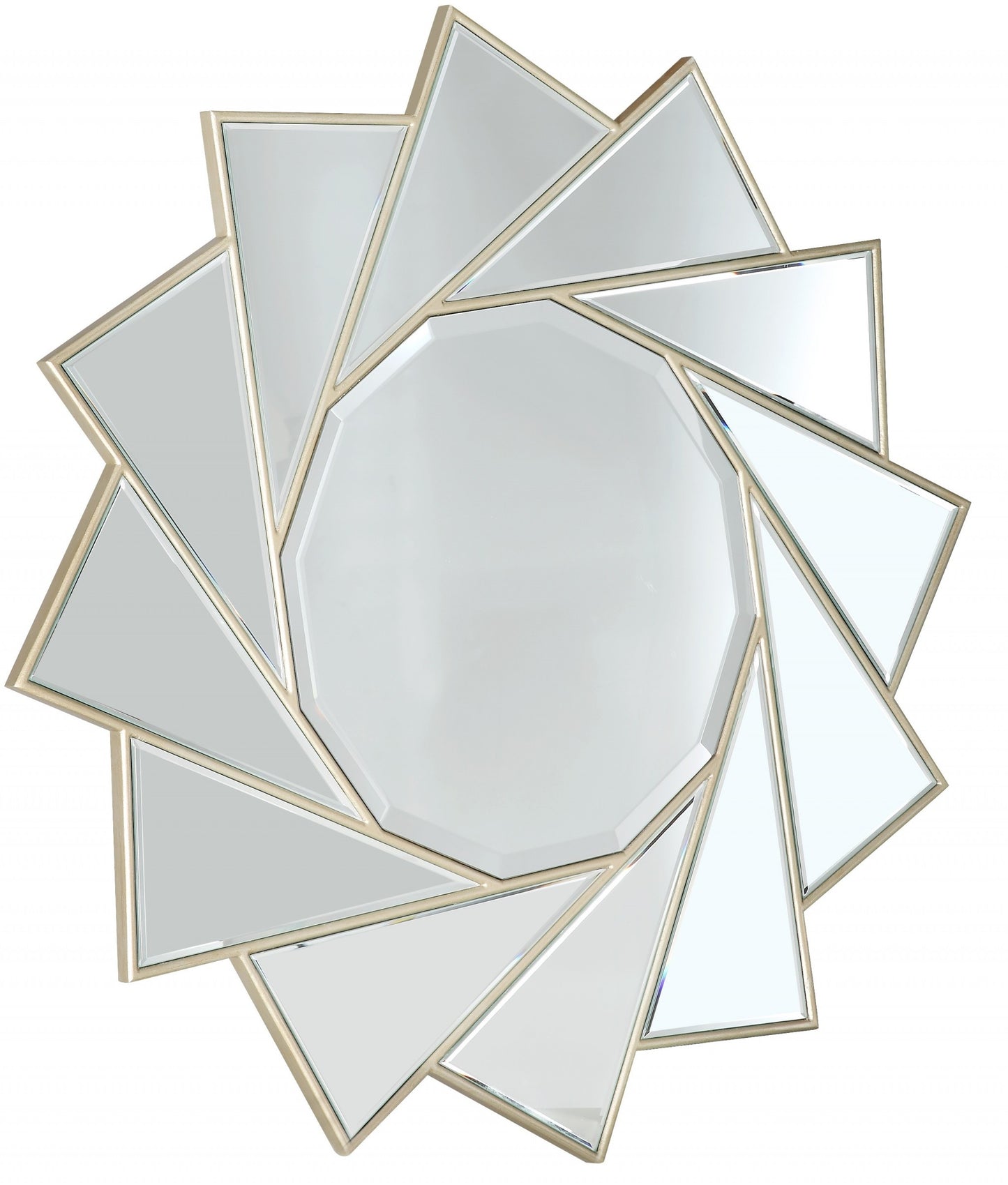 35" Gold Sunburst Metal Framed Accent Mirror