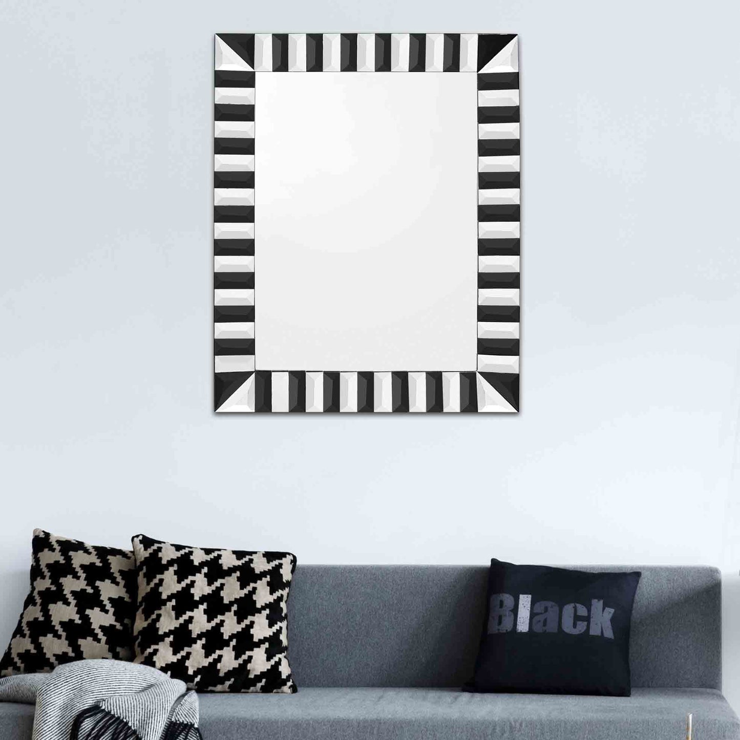 Black Rectangle Accent Glass Mirror