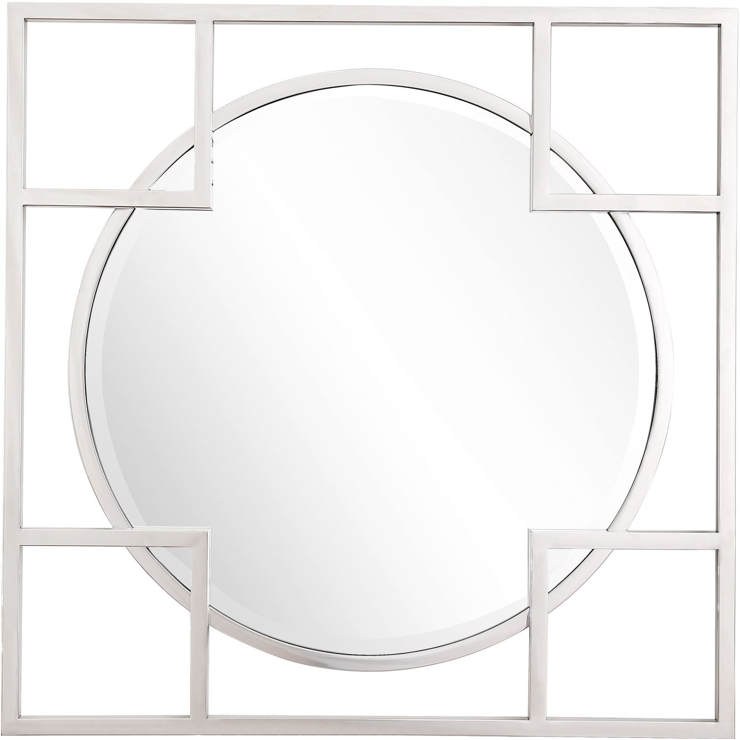 33" Silver Square Metal Framed Accent Mirror