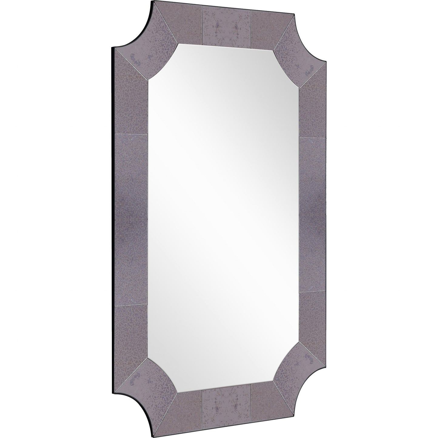 35" Gray Novelty Glass Framed Accent Mirror