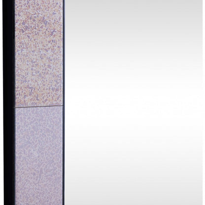35" Gray Novelty Glass Framed Accent Mirror