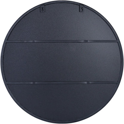 32" Black Round Metal Framed Accent Mirror