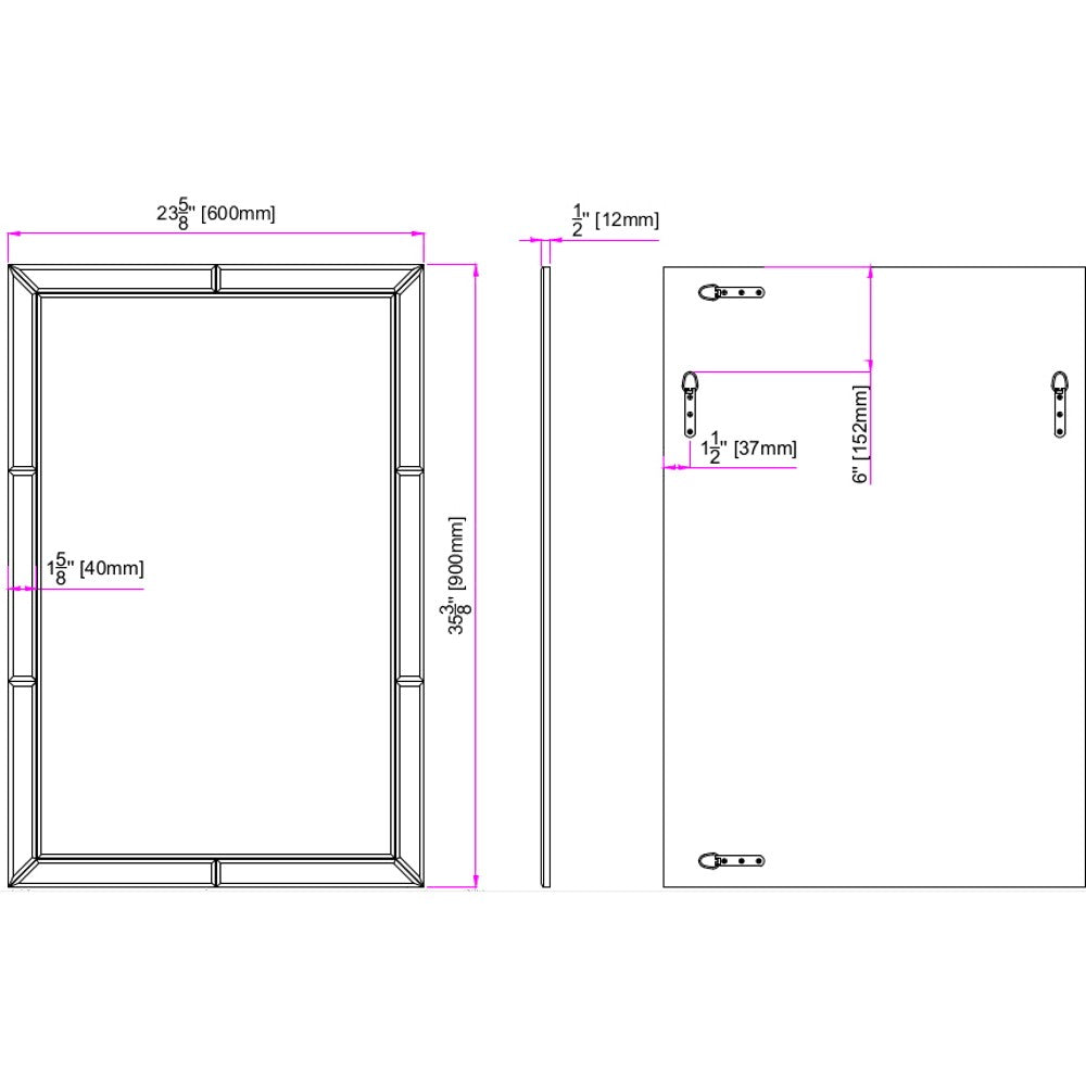 Clear Rectangle Accent Glass Mirror