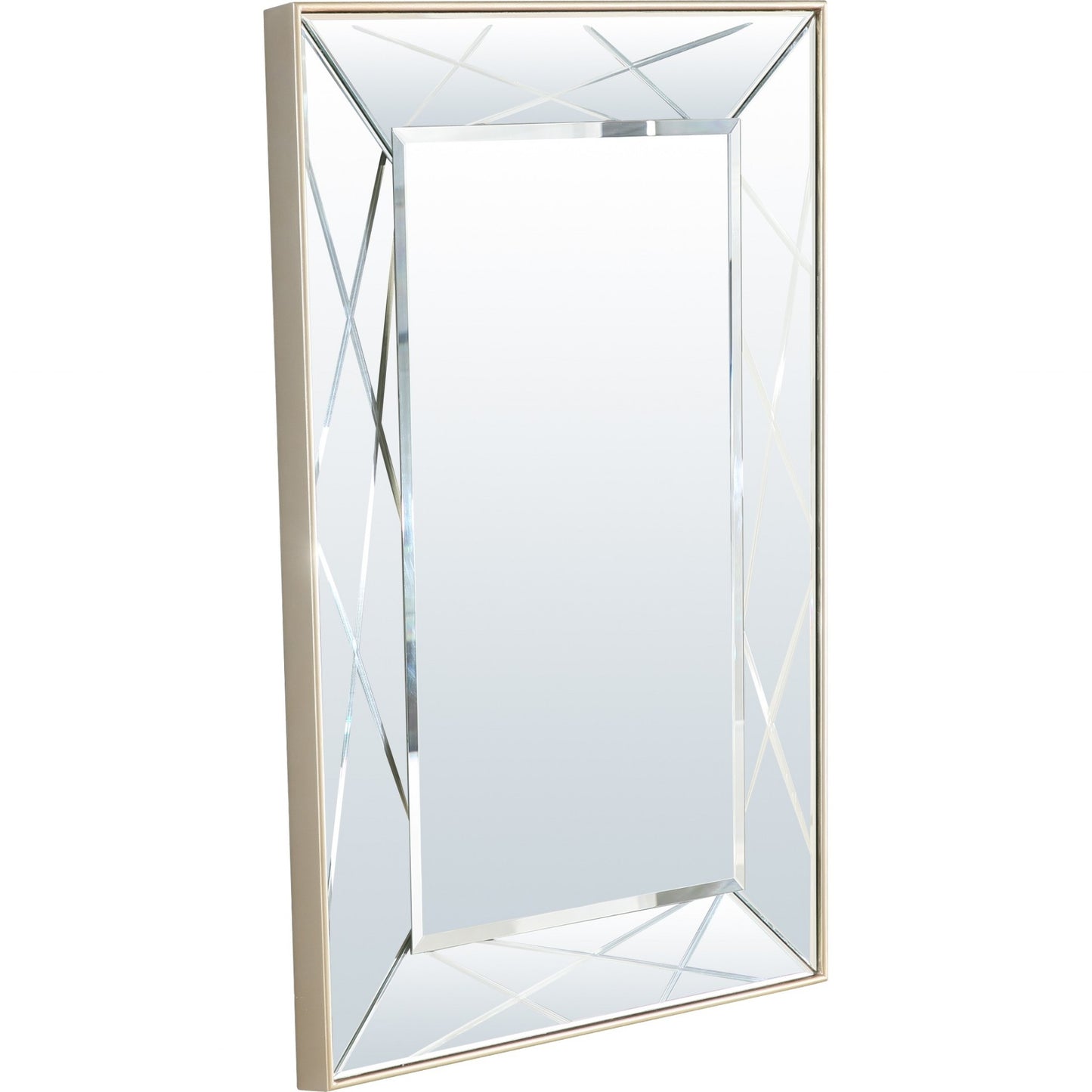 43" Champagne Metal Framed Accent Mirror