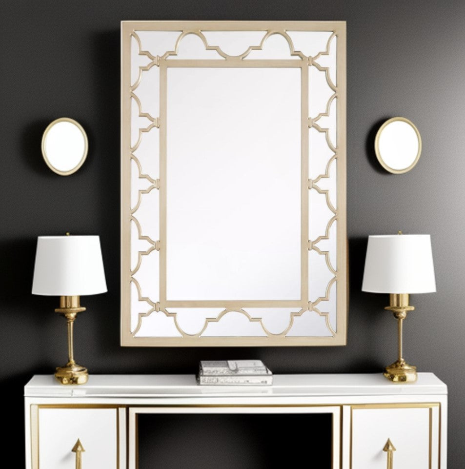 44" Champagne Metal Framed Accent Mirror