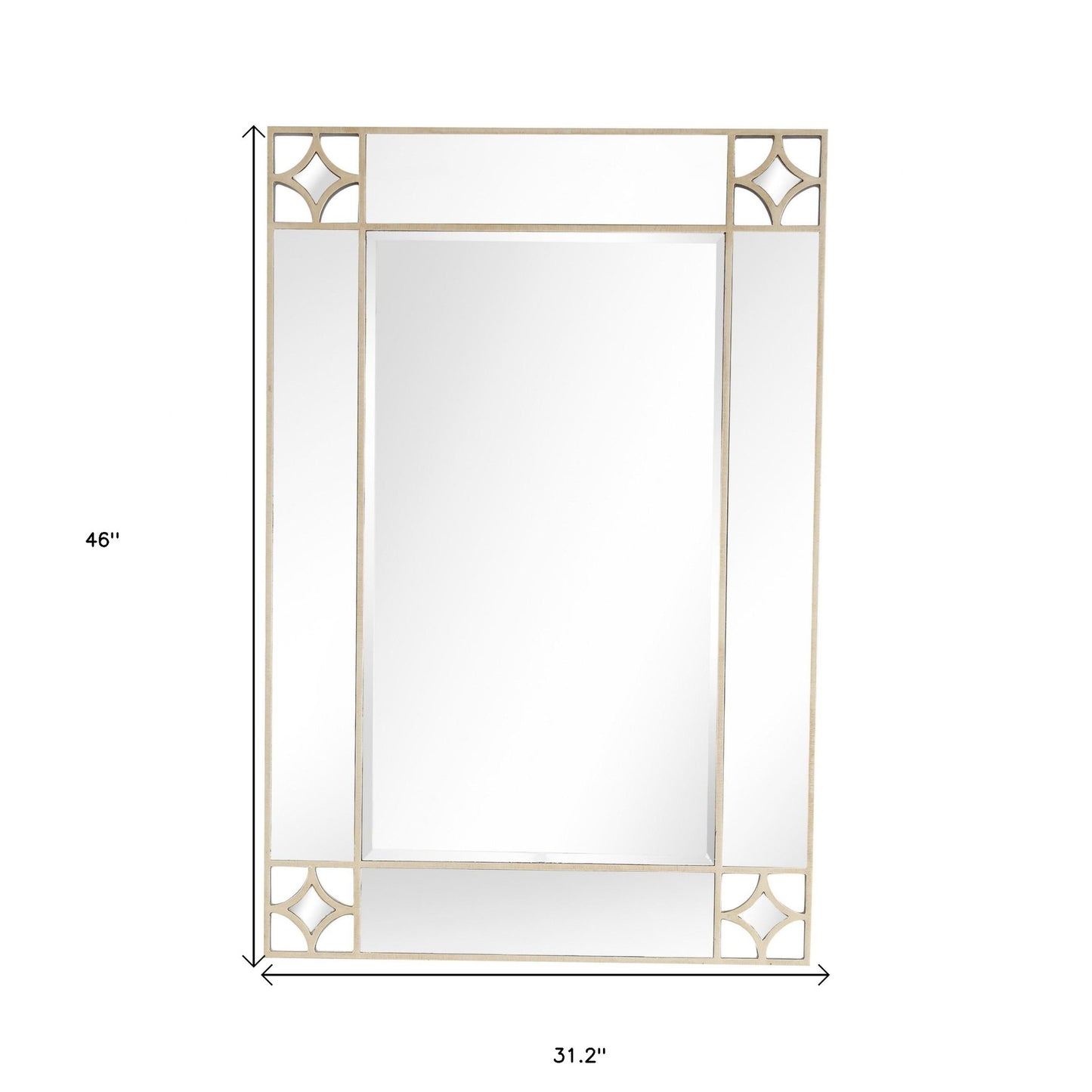 46" Champagne Framed Accent Mirror