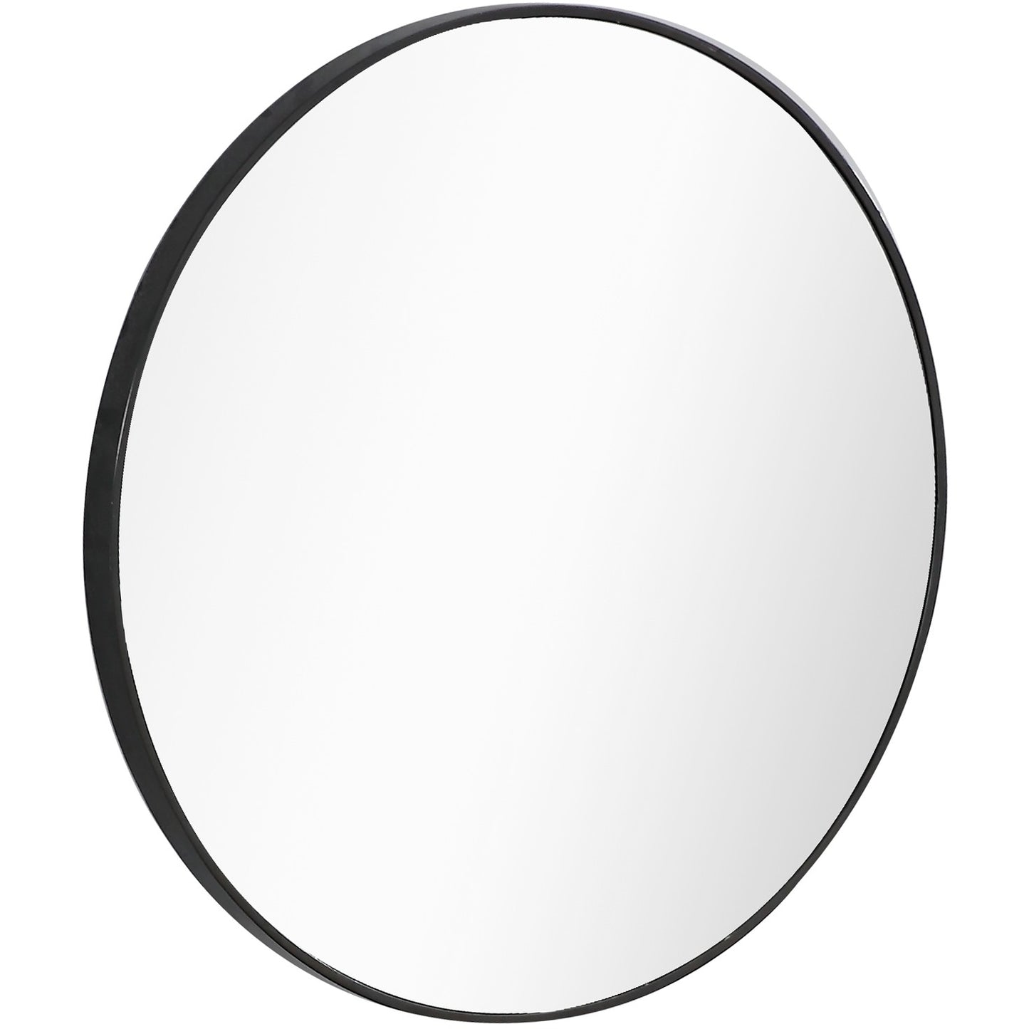 32" Black Round Framed Accent Mirror