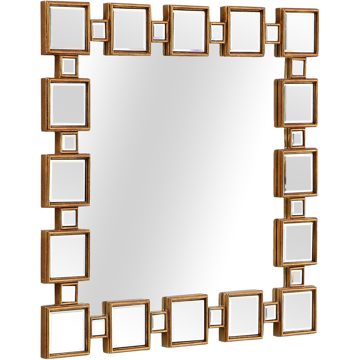 32" Gold Square Framed Accent Mirror