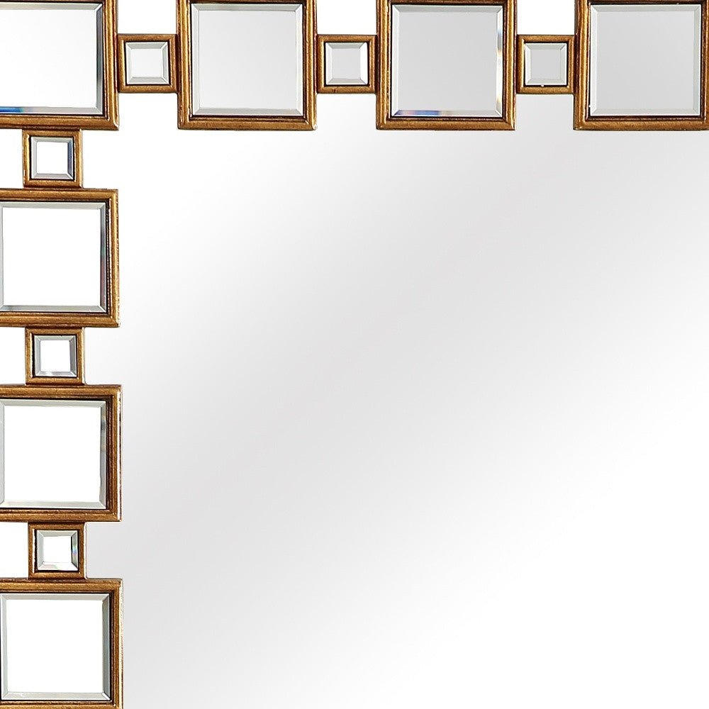 32" Gold Square Framed Accent Mirror