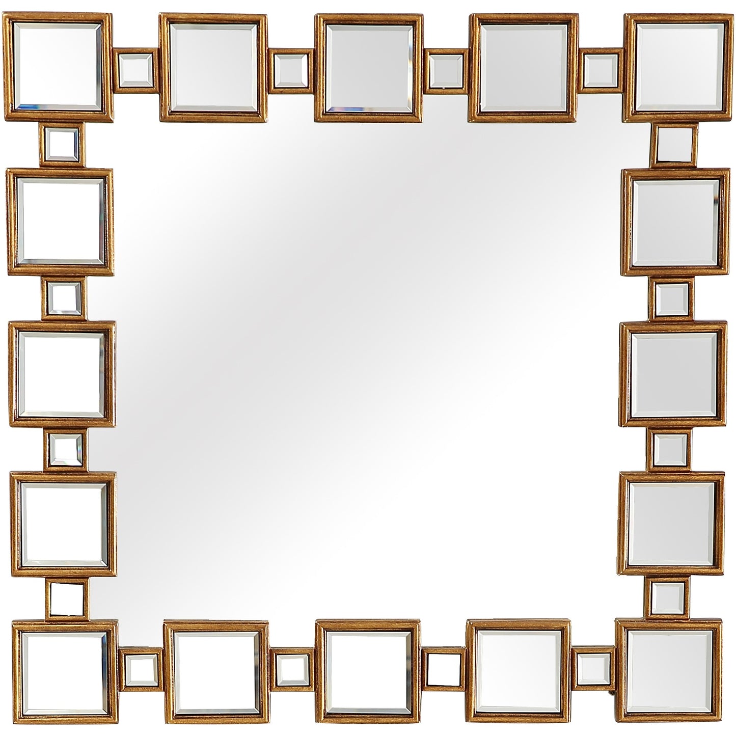 32" Gold Square Framed Accent Mirror