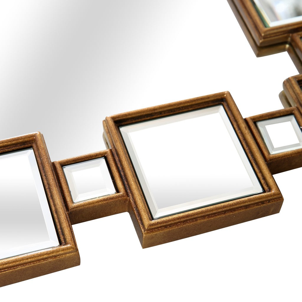 32" Gold Square Framed Accent Mirror