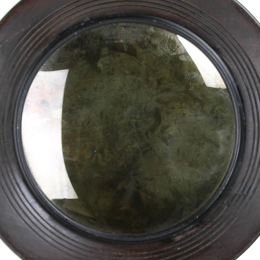 Dark Brown Wooden Convex Mirror