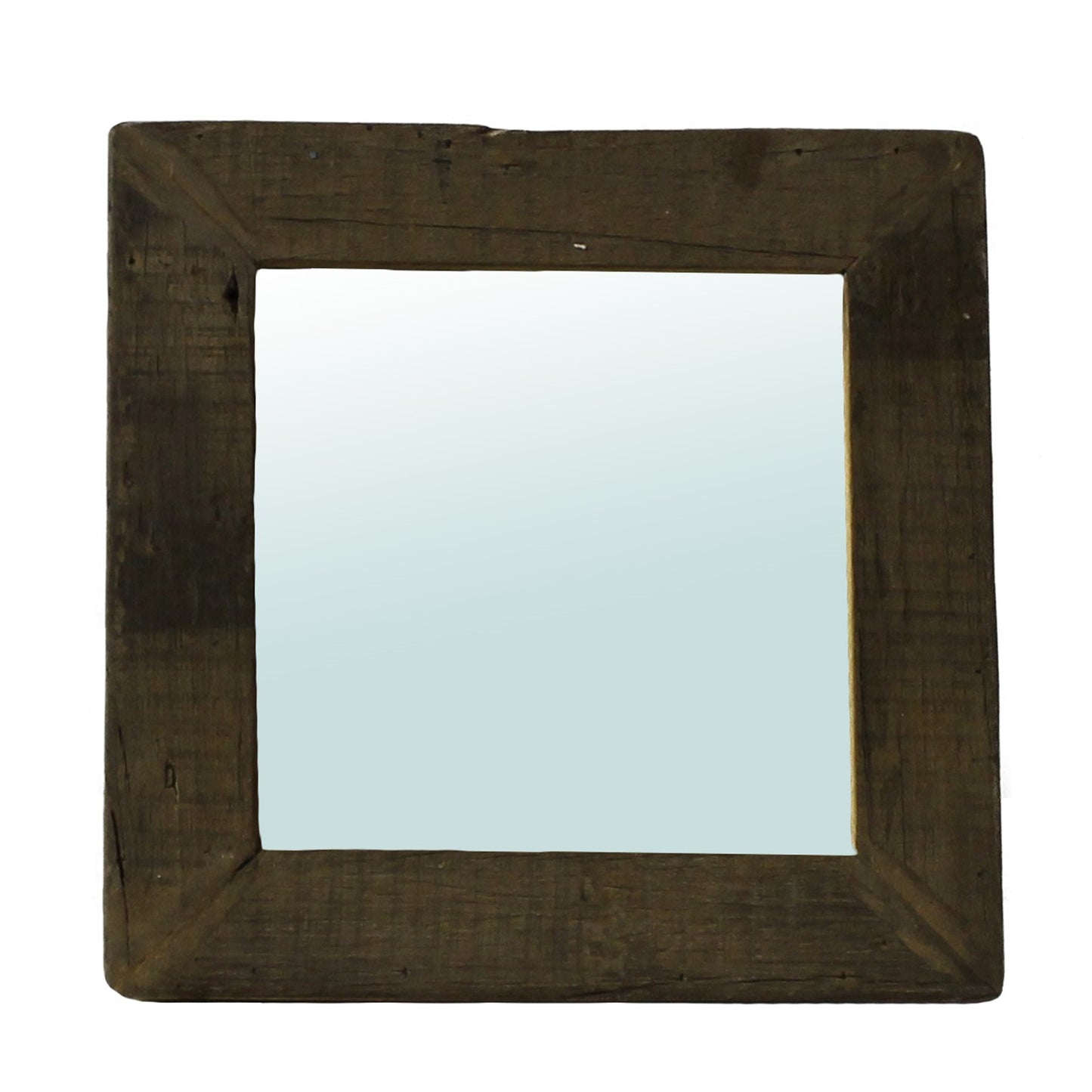 16" Brown Square Framed Accent Mirror