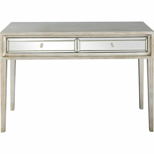 Antiqued Silver Finish Console Table