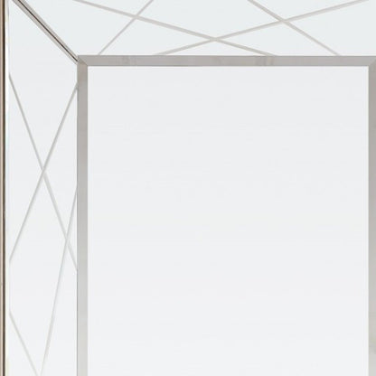 48" Champagne And Silver Mirrored Solid Wood And Glass Console Table With Two Drawers