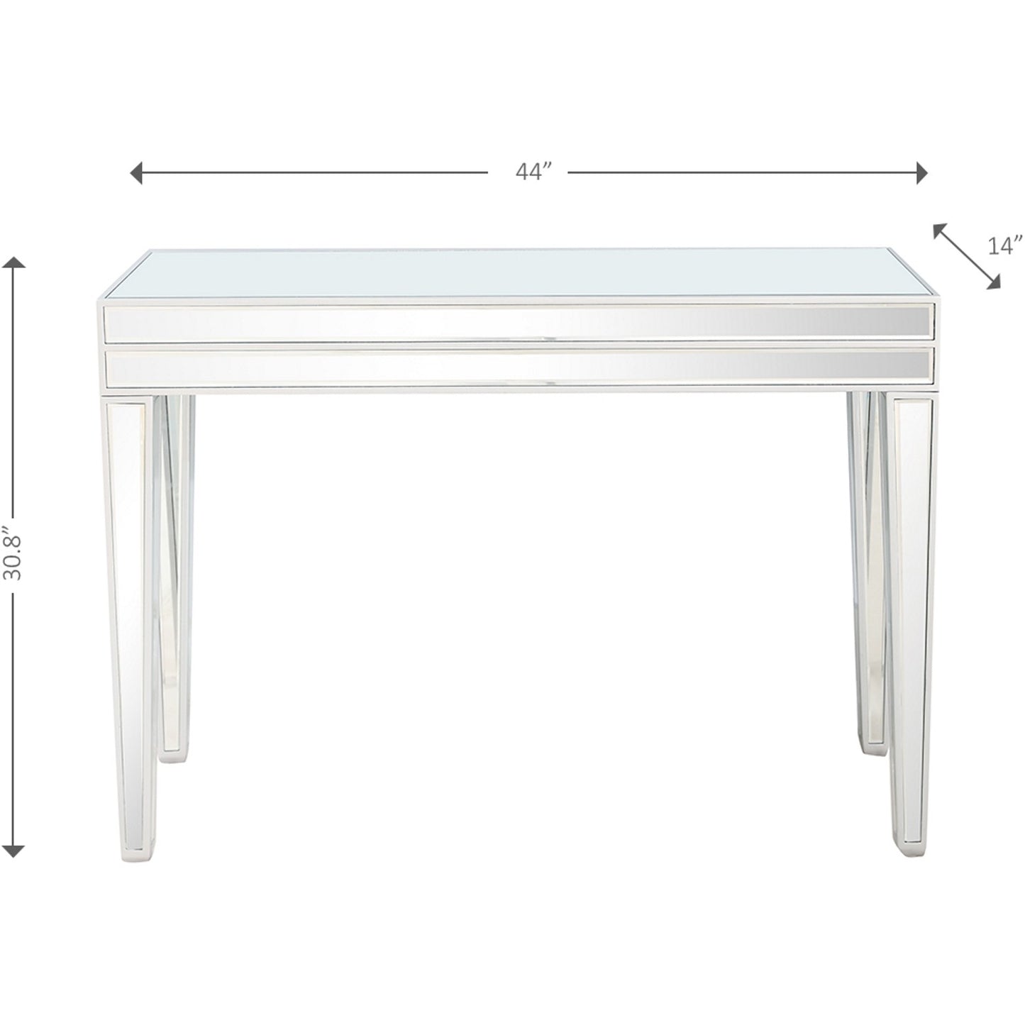 Clear Glass Mirror Console Table