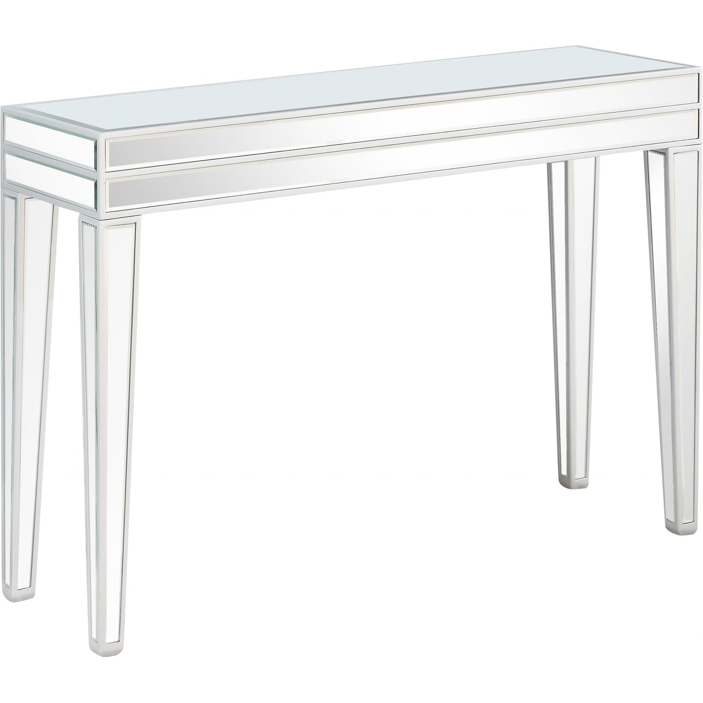 Clear Glass Mirror Console Table