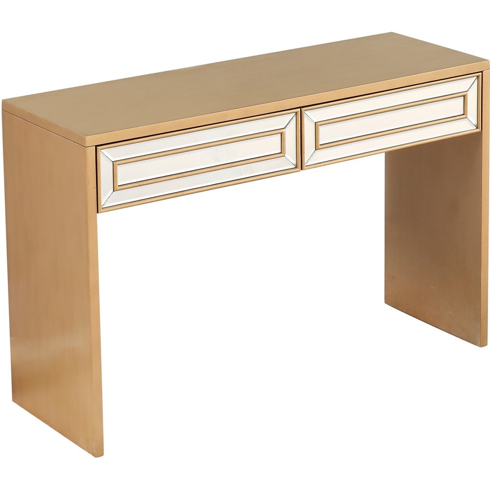 48" Gold Mirrored Glass Console Table