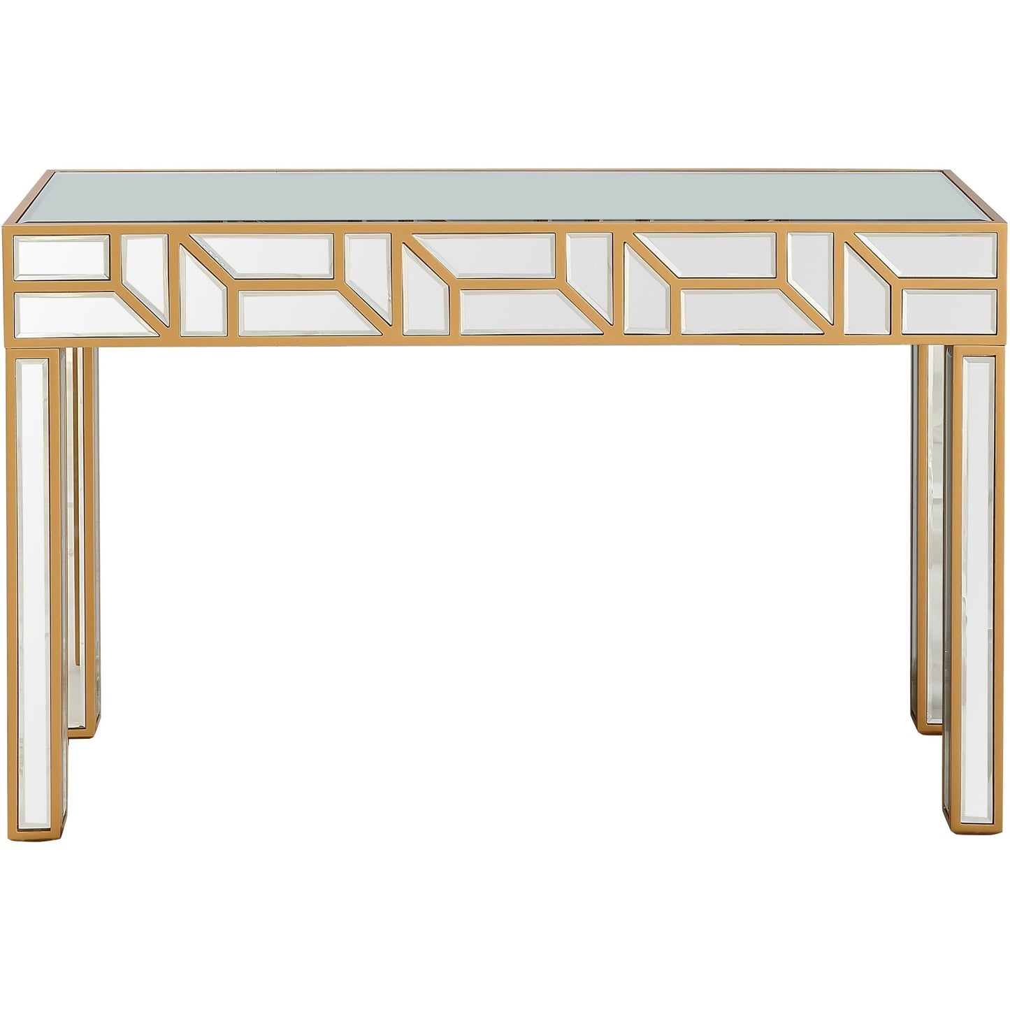 Gold Geometric Console Table