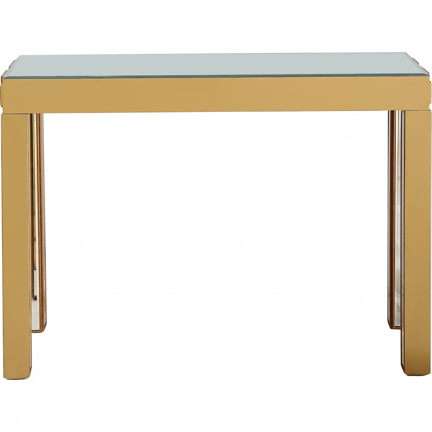 43" Gold Mirrored Glass Console Table