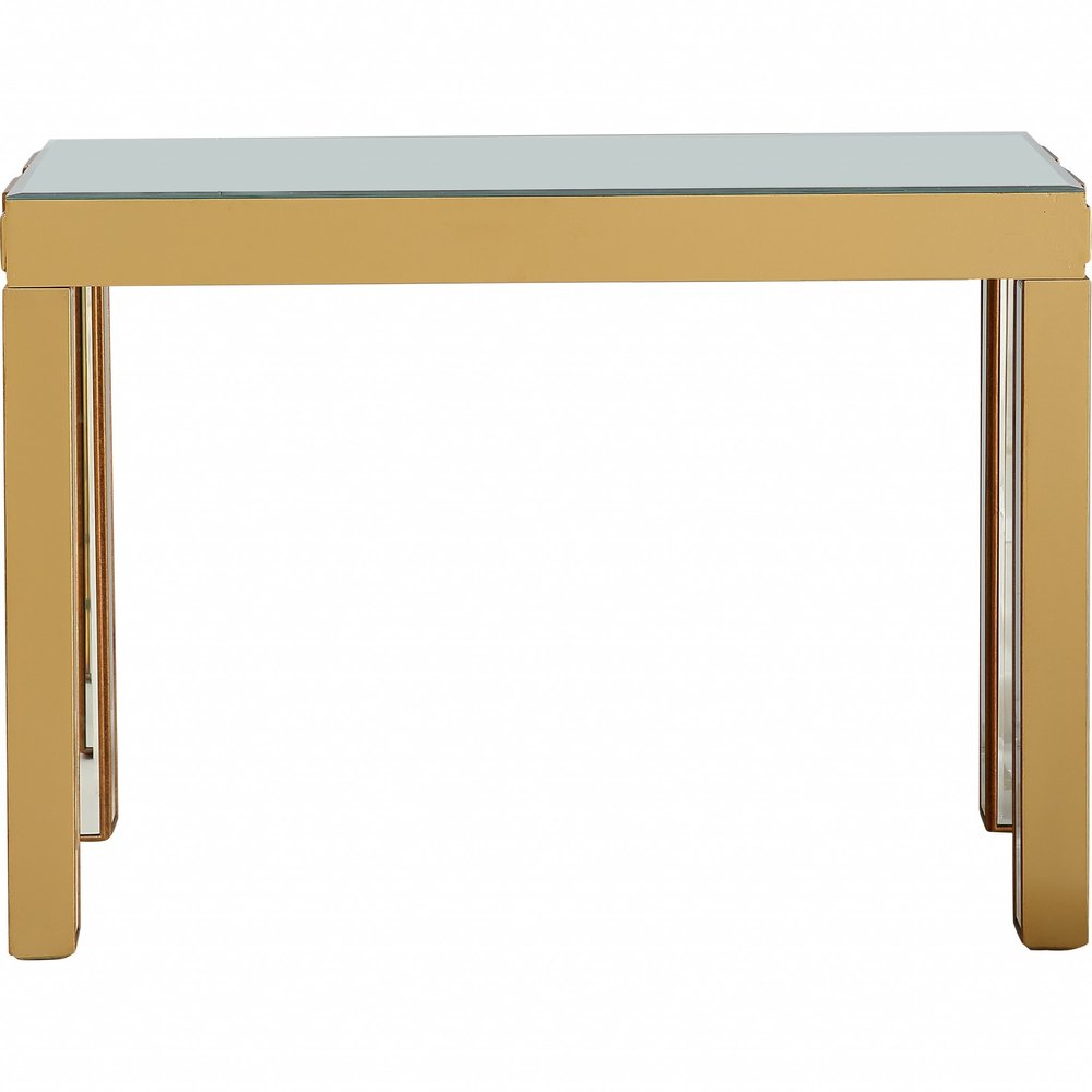 43" Gold Mirrored Glass Console Table
