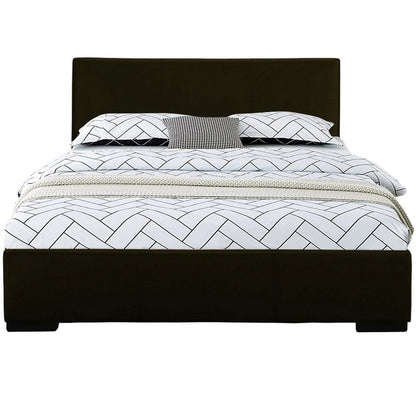 Black Faux Leather King Bed Frame