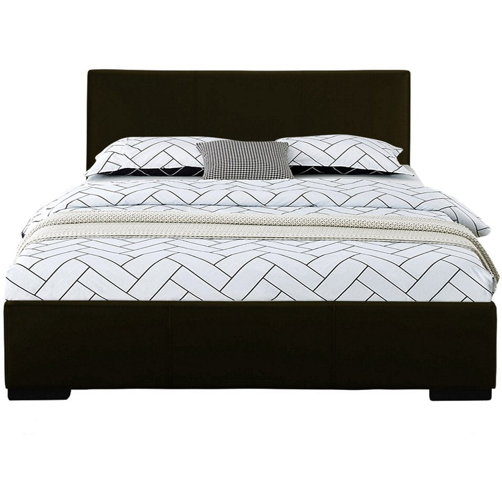 Black Faux Leather King Bed Frame