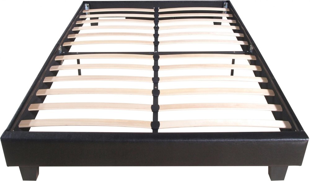 Black Faux Leather Queen Bed Frame