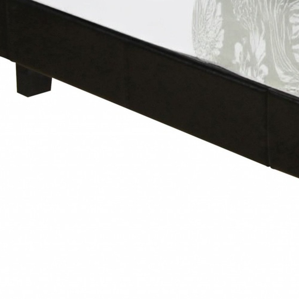 Black Faux Leather Queen Bed Frame
