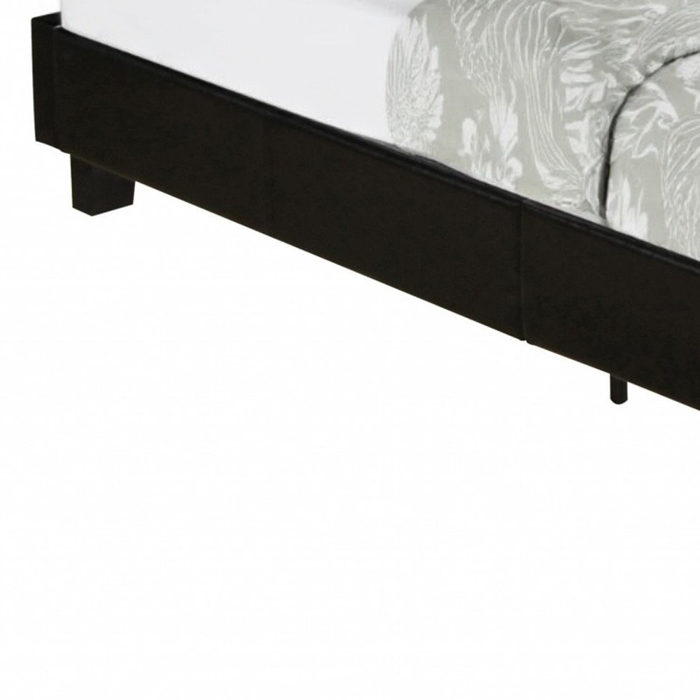 Black Faux Leather Queen Bed Frame