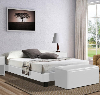 Black Faux Leather Queen Bed Frame