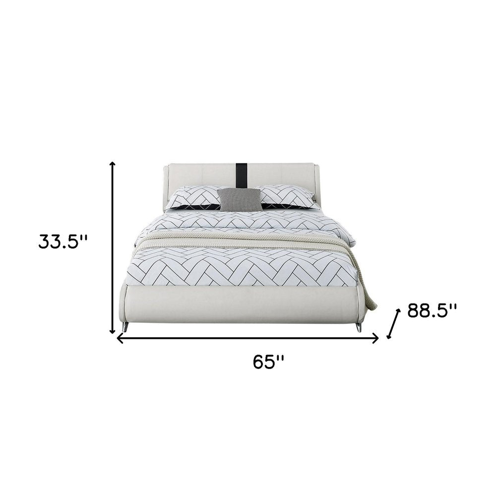 White Faux Leather Queen Bed Frame