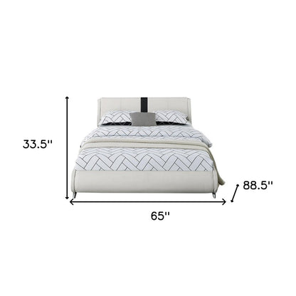 White Faux Leather Queen Bed Frame