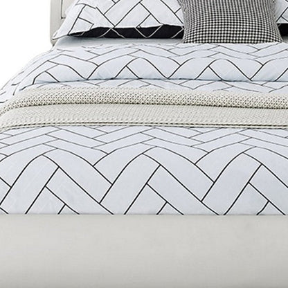 White Faux Leather Queen Bed Frame