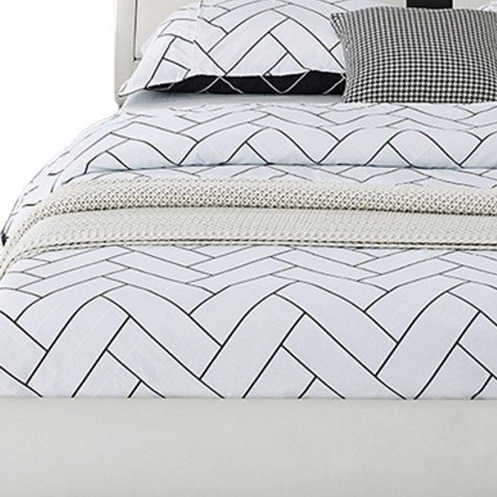 White Faux Leather Queen Bed Frame