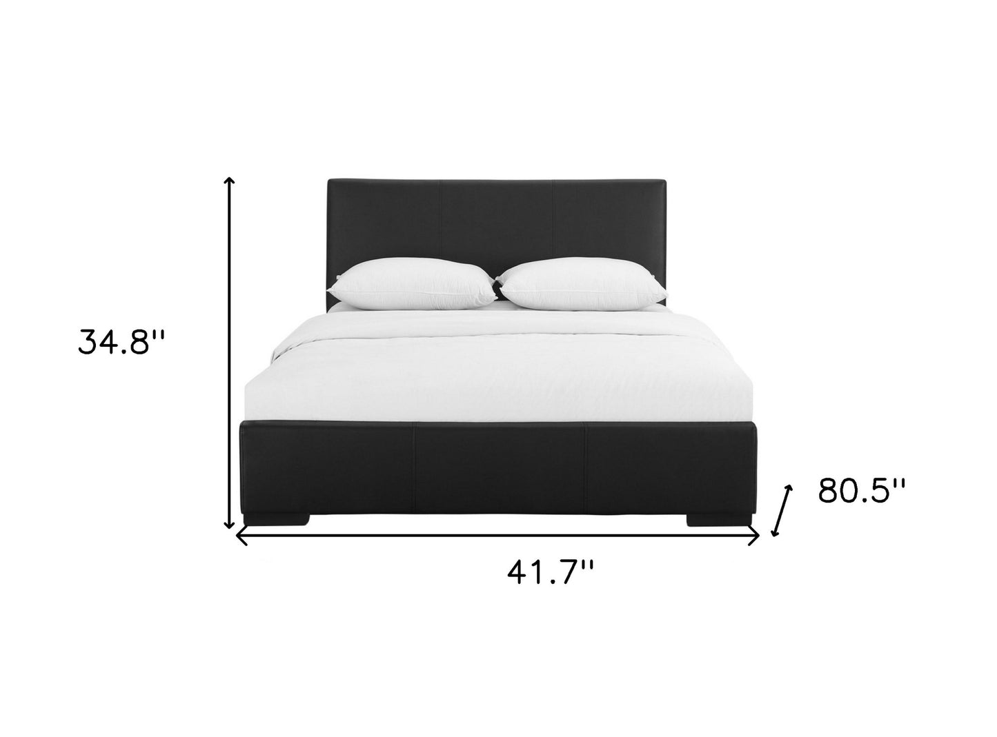 Gray Solid and Manufactured Wood Queen Upholstered Polyester Blend Bed Frame