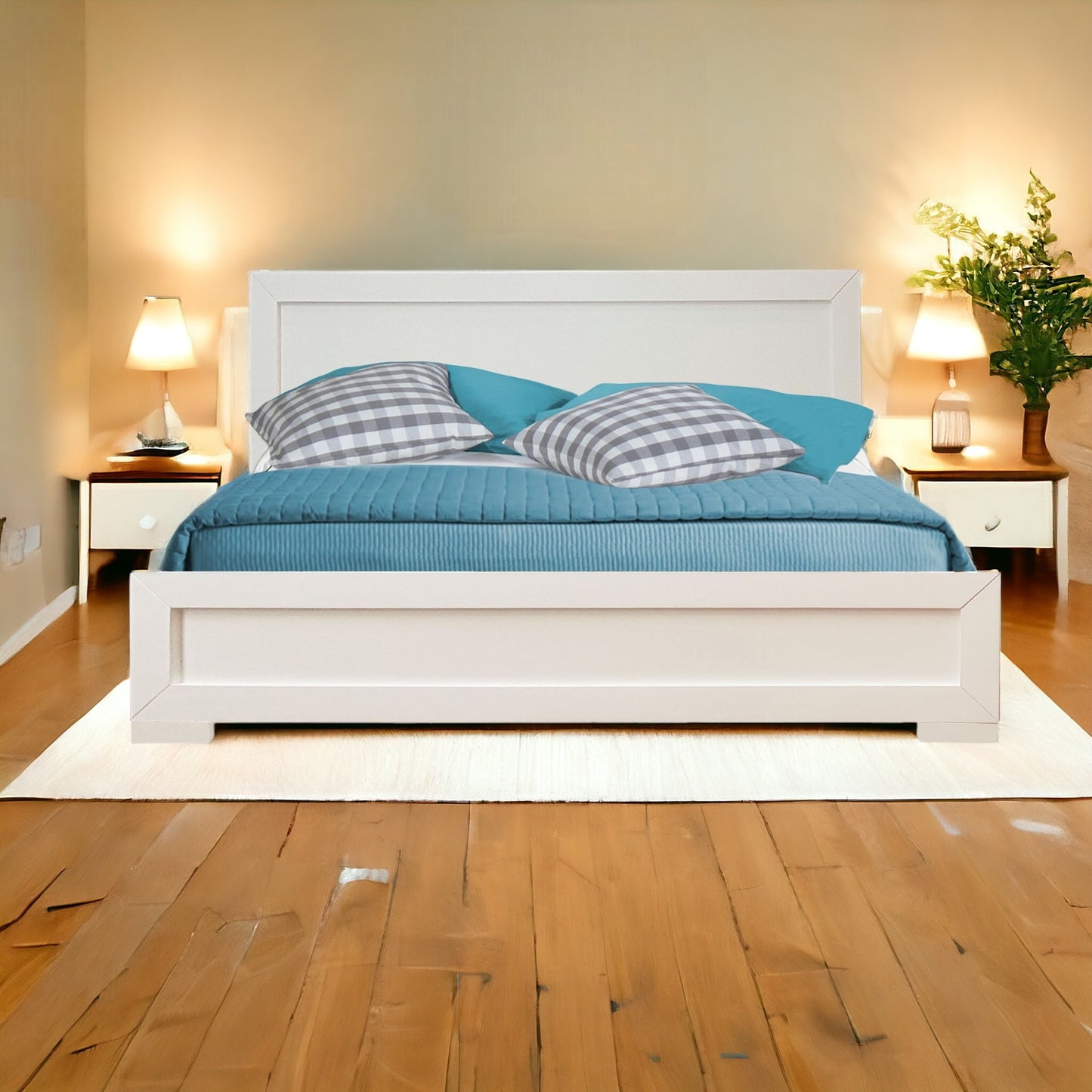 Black Solid and Manufactured Wood Full Bed Frame