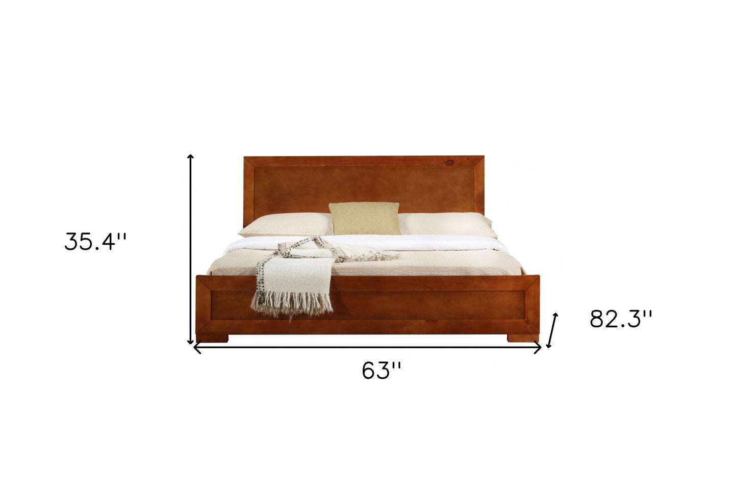 Black Solid and Manufactured Wood Full Bed Frame