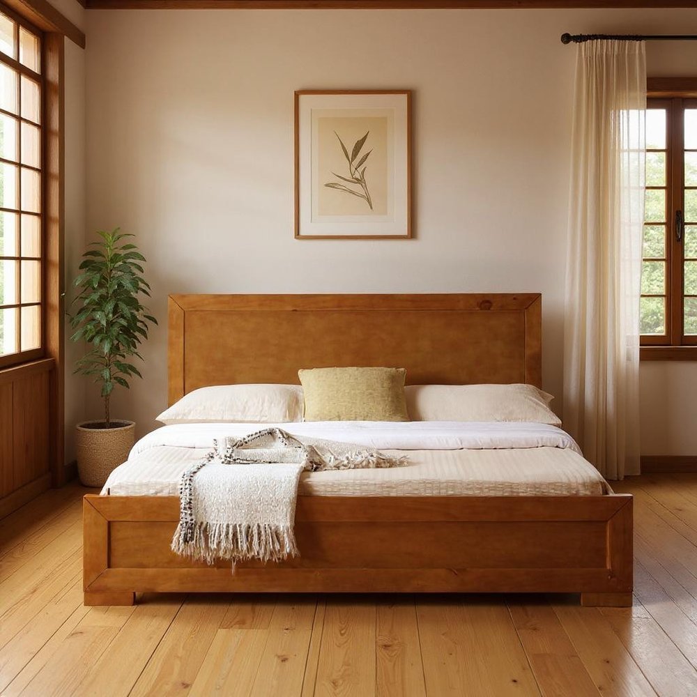 Brown Wood Twin Bed Frame