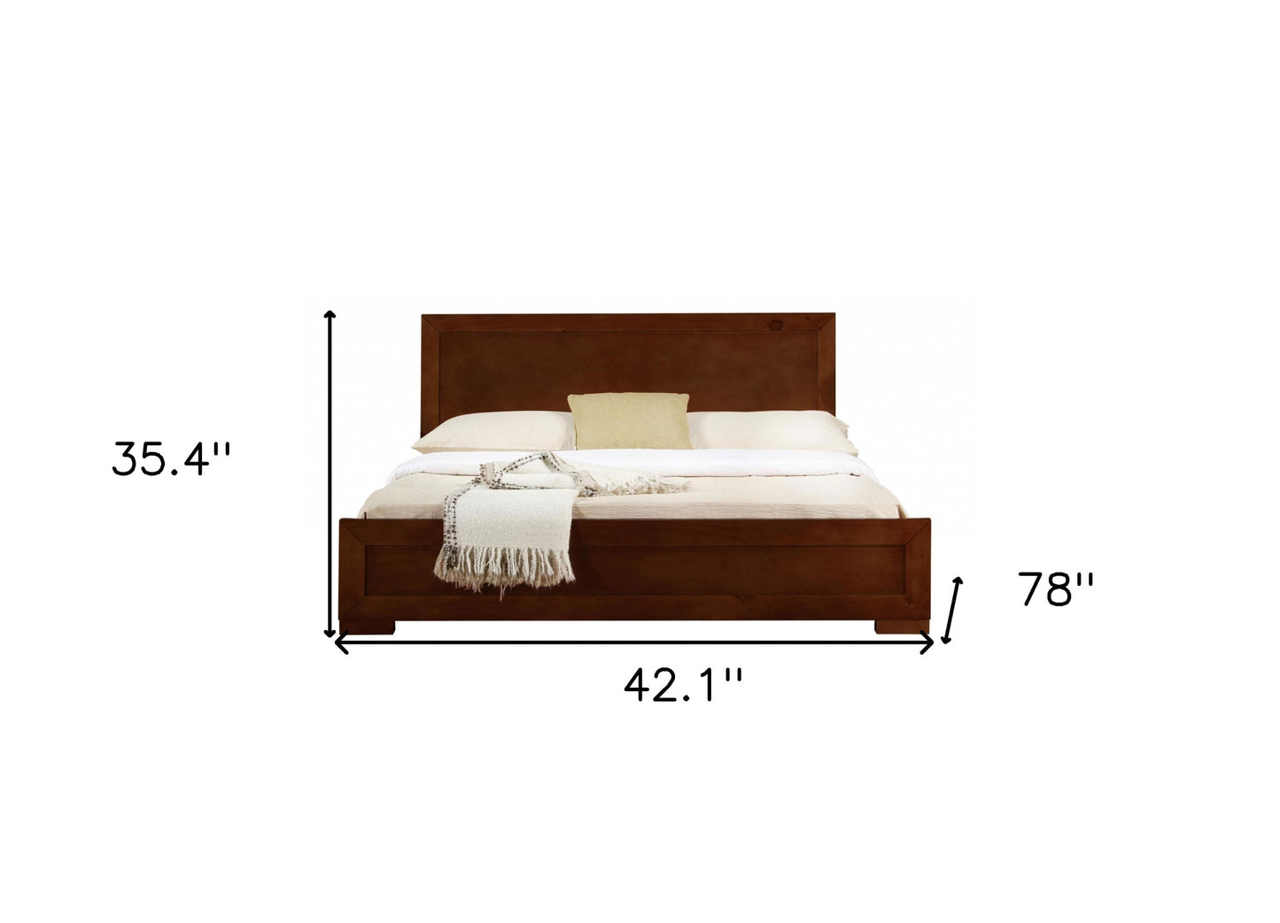 Black Solid and Manufactured Wood Full Bed Frame