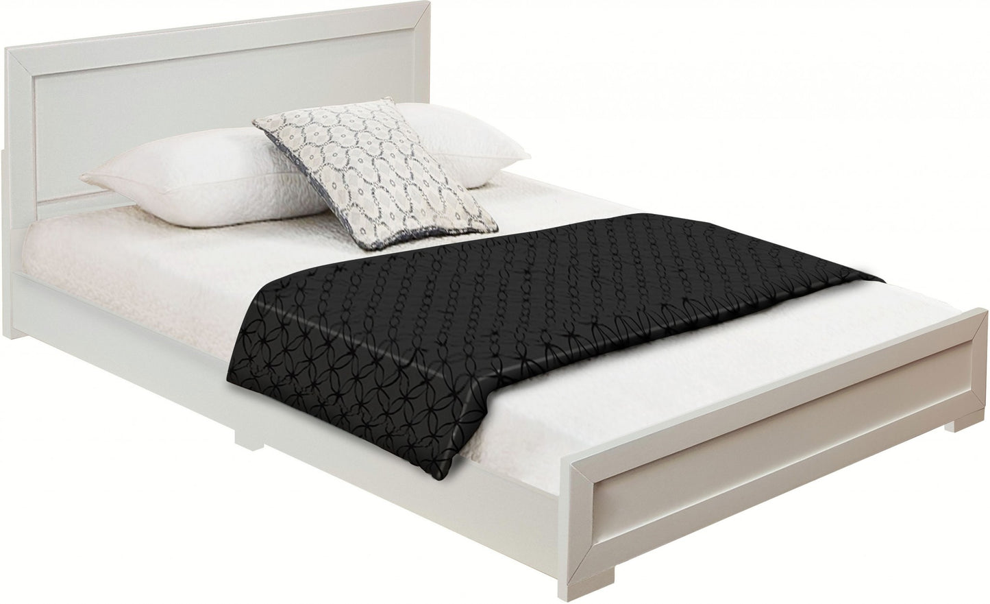 Black Solid and Manufactured Wood Full Bed Frame