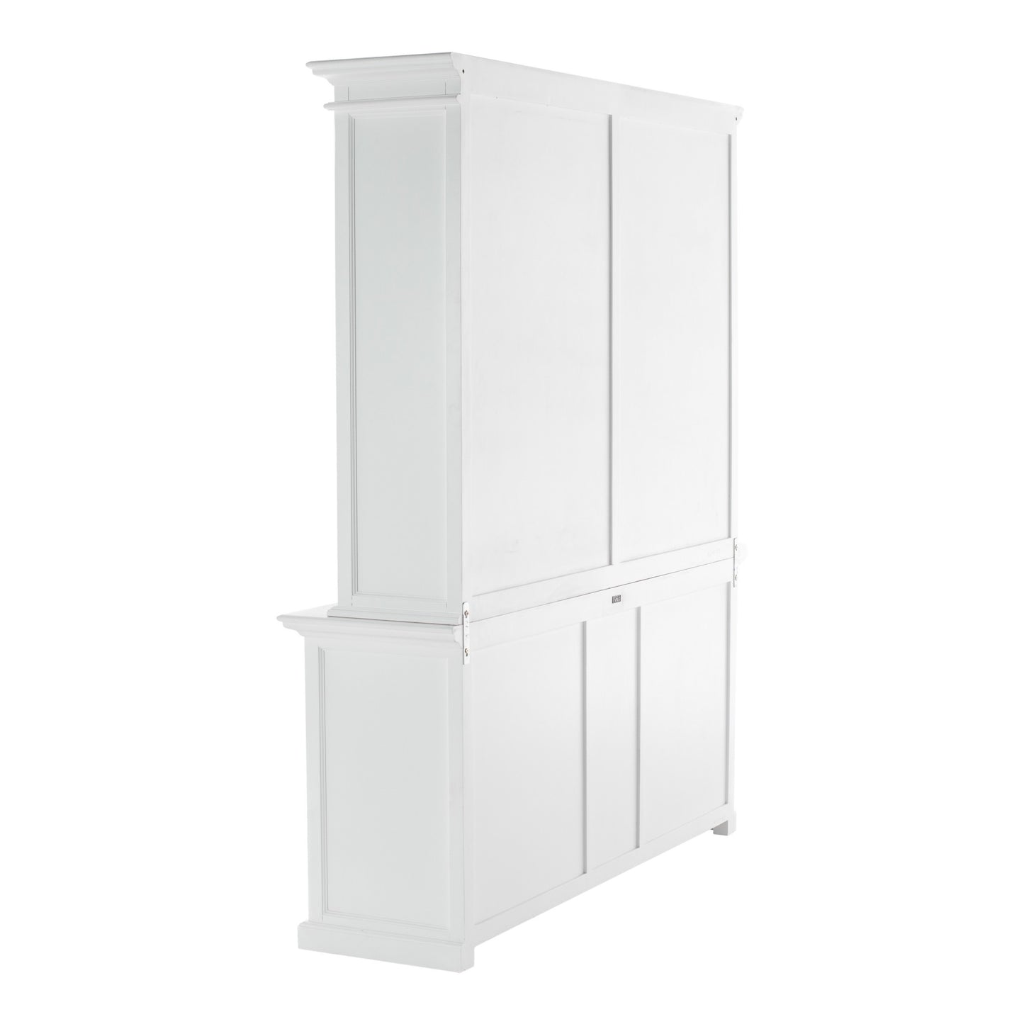 87" White Solid Wood Four Tier Bookcase