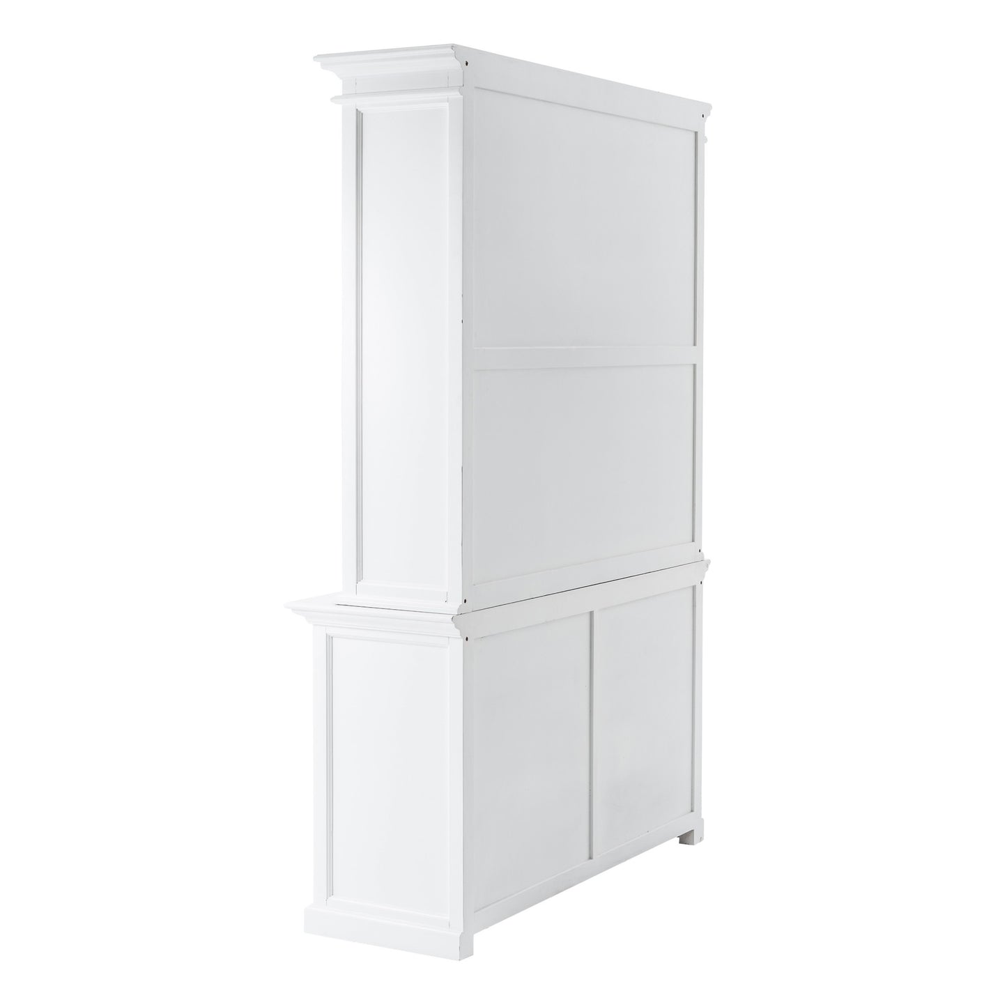 87" White Solid Wood Adjustable Two Tier Bookcase