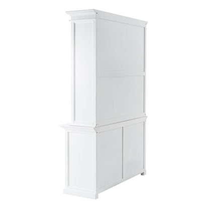 White Solid Wood Adjustable Two Tier Bookcase