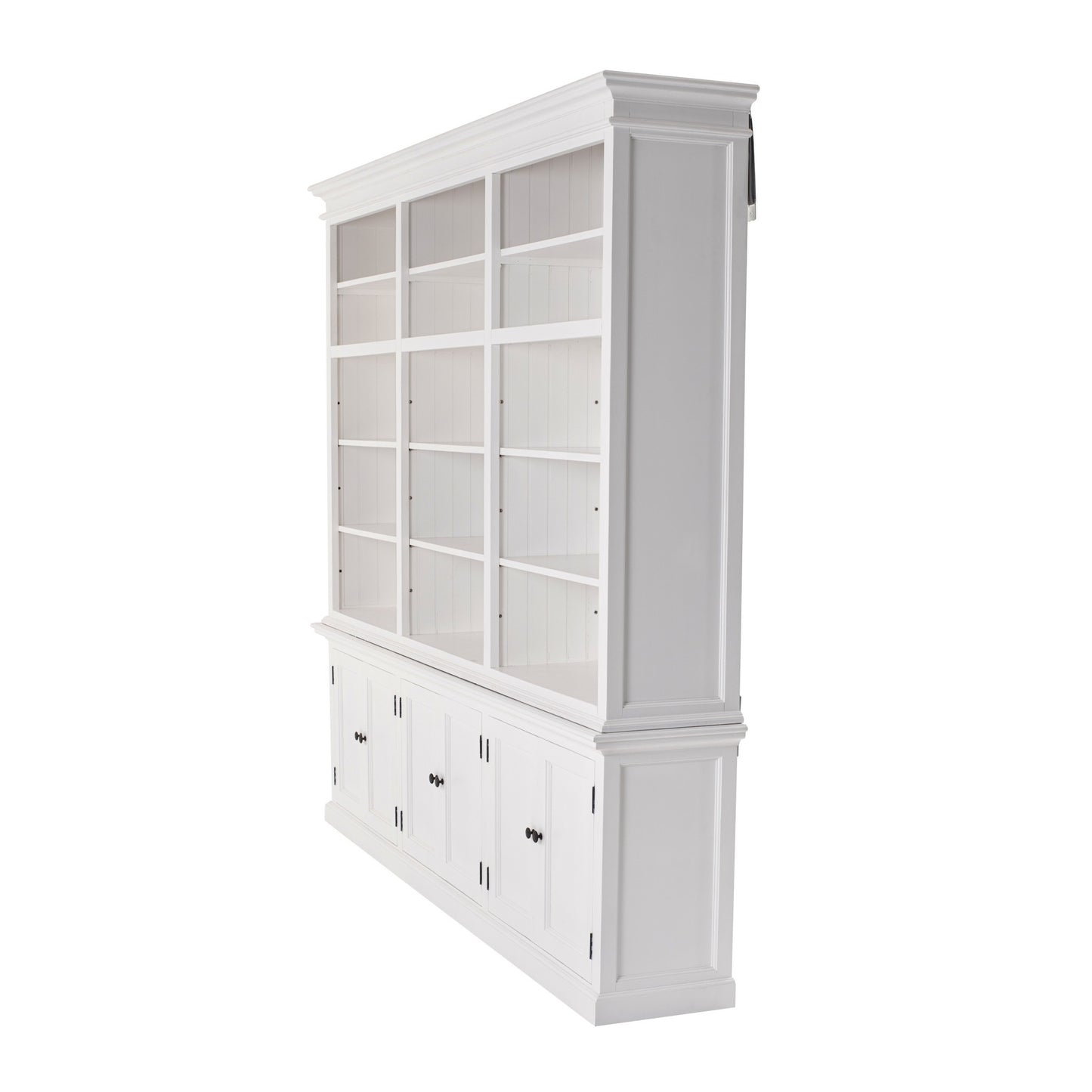 71" White Solid Wood Frame Dining Hutch With Multiple Shelves And Three Drawers