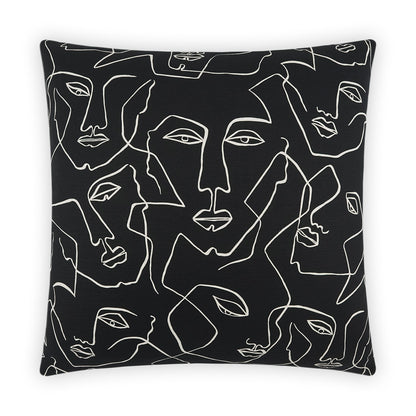 D.V. KAP HOME   24" x 24" Face Up Pillow - Black Modern, Novelty     - 3973-B-2424