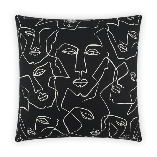 D.V. KAP HOME   24" x 24" Face Up Pillow - Black Modern, Novelty     - 3973-B-2424